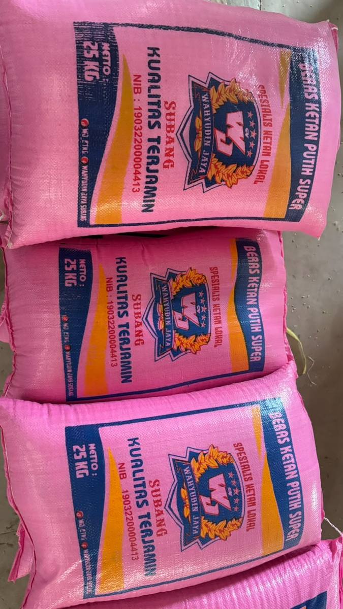 Kemasan beras ketan putih 25 kg